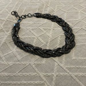 Express Pewter Braided Necklace